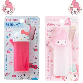 Sanrioed Anime Figürü Benim Melody pamuklu çubuk Kutusu Kawaii Karikatür Karakter Hello Kitty Seyahat Kozmetik Saklama Kabı Oyuncak Hediye