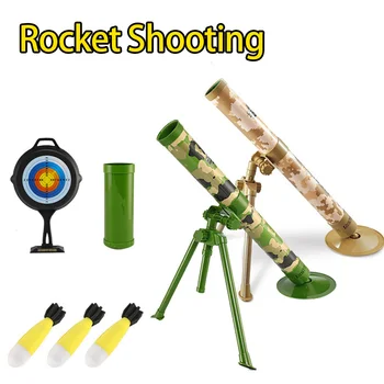 Ses ışık harç roket çekim çocuk topu oyuncak fırlatma ekipmanları simülasyon askeri Model oyuncak