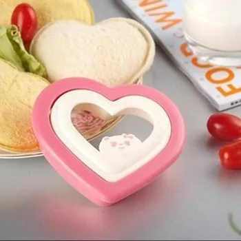 Sevimli Kalp Şekli Sandviç Kesici ekmek kalıbı Tost Makinesi Kek kurabiye kesici Mutfak Kahvaltı Tatlı DIY Aracı