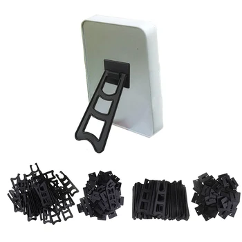 Siyah 50cs / set Plastik Şövale Plaka Ekran Standları Resim Çerçevesi Standı Tutucu Siyah Ton, 2 Boyutu Seçin