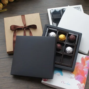 Siyah Beyaz Suluboya 5 Set Çikolata kağıt şeker kutusu Plastik Alt Sevgililer Noel Doğum Günü Partisi DIY Hediyeler Ambalaj