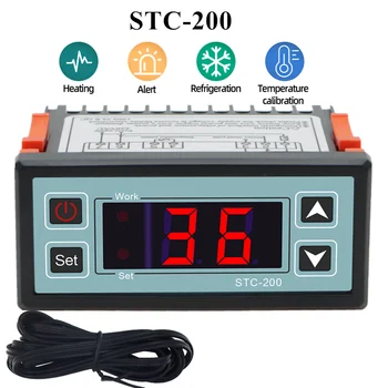 STC - 200 Mini sıcaklık kontrol cihazı mikrobilgisayar termostatı soğutma ısıtma Kontrolörü veri Okuma ile AC220V 40 % kapalı