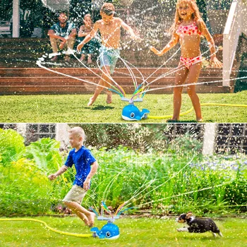 Sıçrama Balina Yard Su Oyun İplik Balina Oyuncak çim fıskiyesi Çocuklar için Hediye Yaz Açık Eğlence Spor Yağmurlama Oyuncaklar Banyo Oyuncakları