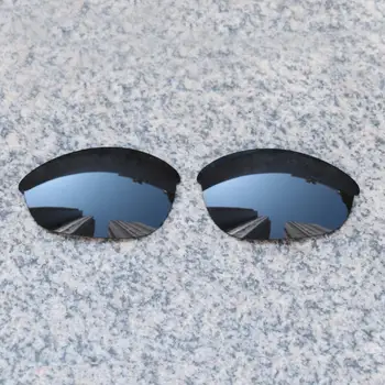 Toptan E. O. S Polarize Gelişmiş Yedek Lensler Oakley Yarım Ceket Güneş Gözlüğü-Siyah Krom Polarize Ayna