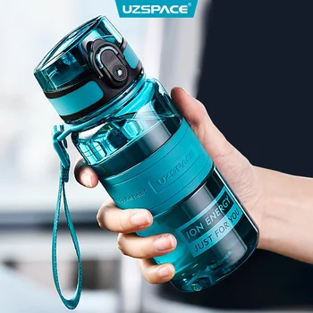 UZSPACE Spor Su Şişeleri 350ml 500ml Çocuk Çift Açık Seyahat Drinkware Taşınabilir sızdırmaz Tritan Plastik Şişe BPA Ücretsiz