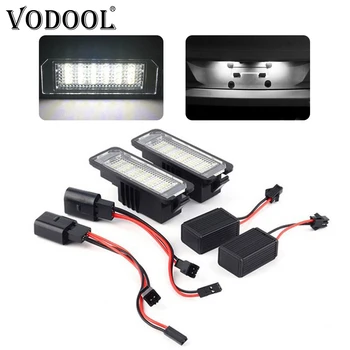 VODOOL 2 Adet 12V 3W 6000K LED Araba Numarası Plaka İşık Kuyruk Lambası Aksesuarları VW Golf 4 İçin 5 6 7 Polo 6R Passat B6 CC Lupo