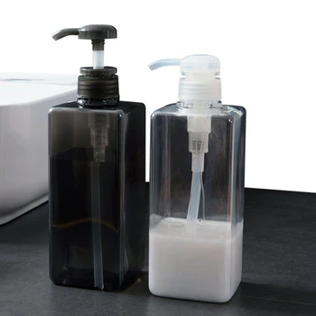 XZJJA 600ml Büyük Kapasiteli Şeffaf Sıvı sabunluklar Pompası Banyo Duş şampuan şişesi Ev El Dezenfektanı Konteyner
