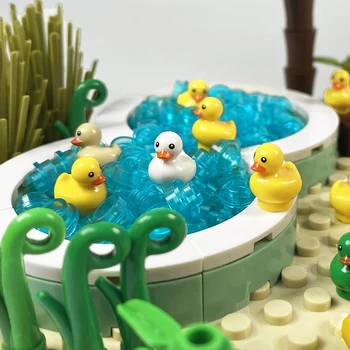Yapı Taşları hayvan sarı Küçük ördekler gölet çiftlik yerli kuş Montaj Aksesuarları çocuk oyuncakları hediye Şehir serisi