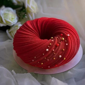 Yaratıcı tatlı Hairball türbin Fransız tatlı kek kalıp kenevir topu yün Mus silikon kek