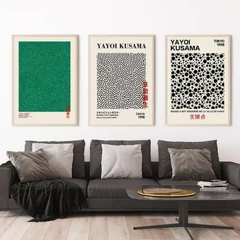 Yayoi Kusama Soyut Çizgi Nokta Tuval sanat sergisi Poster ve Baskı Infinity Noktalar Boyama Duvar sanat resmi Odası Ev Dekor