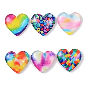 Yeni 6 adet Kalp Şekli DIY El Sanatları Elmas Boyama Aksesuarları Aracı Kapak Tutucu Glitter Buzdolabı Sevimli Şekli Mıknatıs Minder
