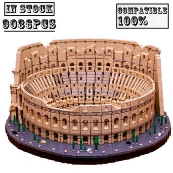Yeni 9036 Adet Mimari Şehir İtalya Roma Colosseum Modeli Fit 10276 Yapı Taşları Tuğla Oyuncaklar Çocuk Çocuk doğum günü hediyeleri