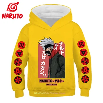 Yeni japon animesi Kakashi çocuk Kazak Erkek Naruto Hoodie Moda Sokak Hoodie çocuğun Gömlek Sonbahar