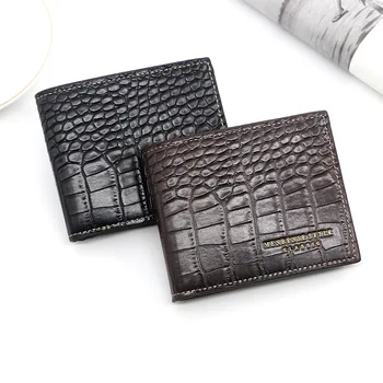 Yeni Lüks erkek cüzdanları Timsah Kısa deri cüzdan Kredi kart tutucu Bozuk para çantası Çantalar Dokulu Cüzdan Erkekler için Ücretsiz Kargo