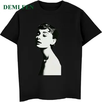 Yeni Moda Audrey Hepburn Baskı T Shirt erkek Kısa Kollu O-boyun pamuklu tişört Casual Erkek Tees Yaz Streetwear