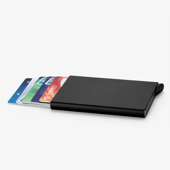 Yeni Otomatik Pop Up Alüminyum Kredi kart tutucu Erkekler İçin İş RFID Engelleme Banka Kartı Koruyucu Metal Kasa Cep Çanta