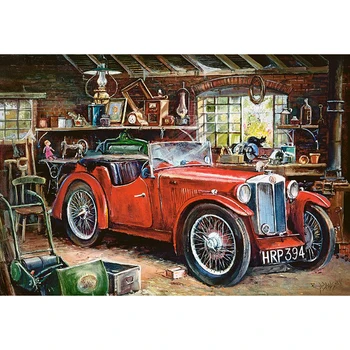 Yeni tam kare / yuvarlak 5D DİY elmas boyama Vintage garaj Eski Araba Nakış Desen 3D Çapraz dikiş mozaik sticker Hediye