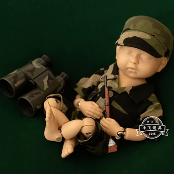 Yenidoğan Fotoğraf Sahne Kamuflaj Askeri Üniforma Özel Savaş Tulum Şapka Erkek Bebek için Fotoğraf Stüdyosu Fotoğraf Aksesuarları