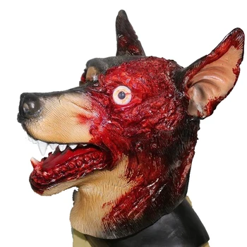 Zombi Köpek Lateks Maske Hayvan Kafası Tam baş maskesi Cadılar Bayramı Partisi Kostüm Sahne