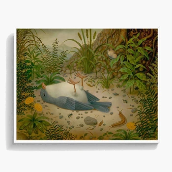 Ölüm Kuş Mark Ryden Poster Baskı duvar tuvali Boyama Manzara Resim Ev Suluboya Görüntü Film Pop Sanat Fotoğrafları